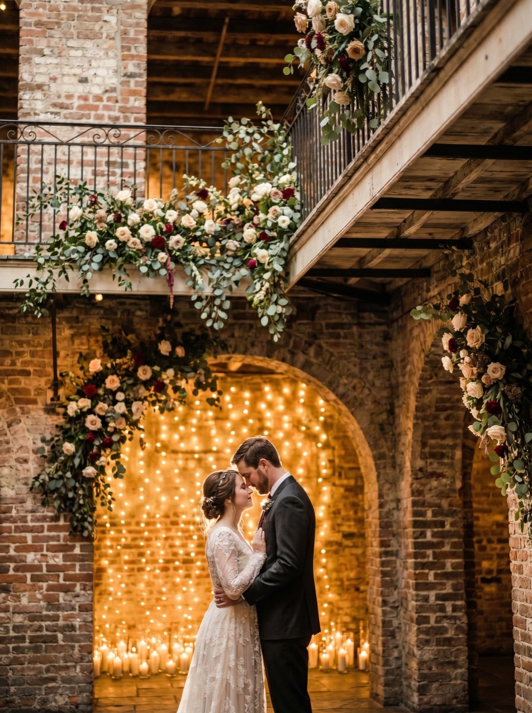 Newlywed couple portrait at Toulouse Terrace
