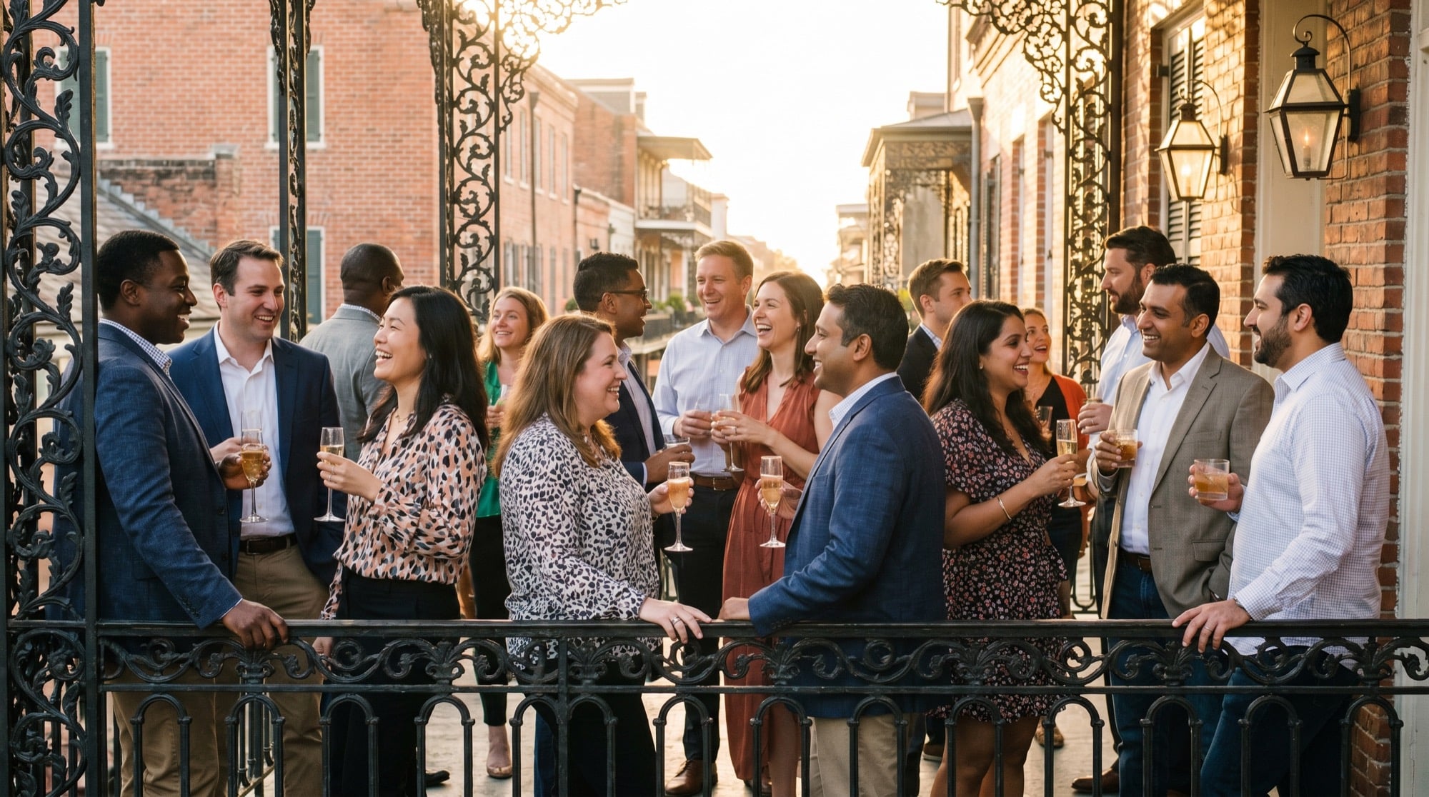 Balcony reception in the French Quarter