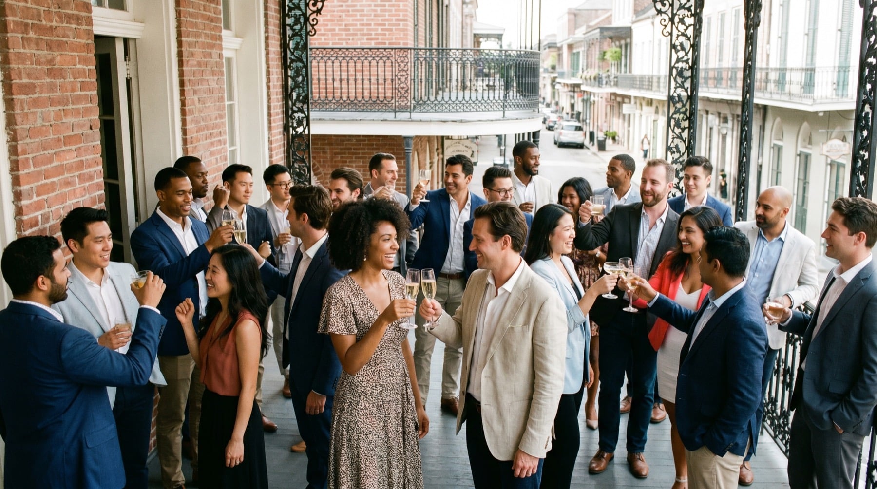 Corporate convention group at Toulouse Terrace