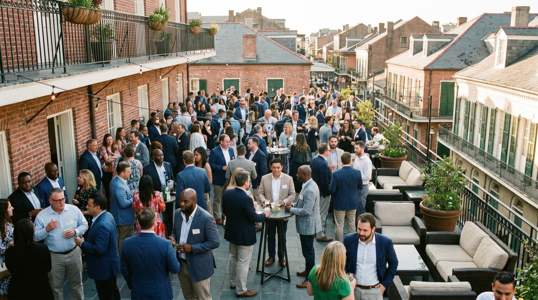 Full Toulouse Terrace set for a corporate event